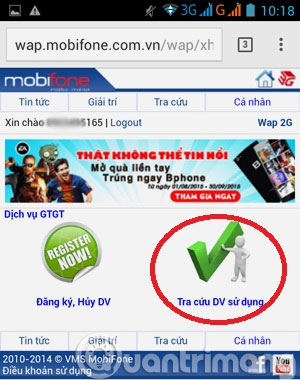 Tra cứu dịch vụ Tra cứu dịch vụ