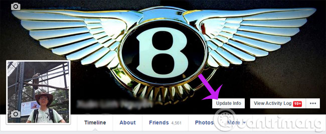 Chọn Update Info Chọn Update Info