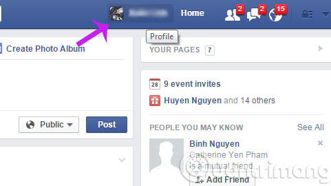 Vào trang cá nhân Vào trang cá nhân