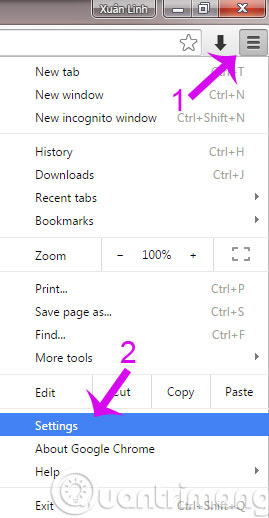 Chọn Settings Chọn Settings