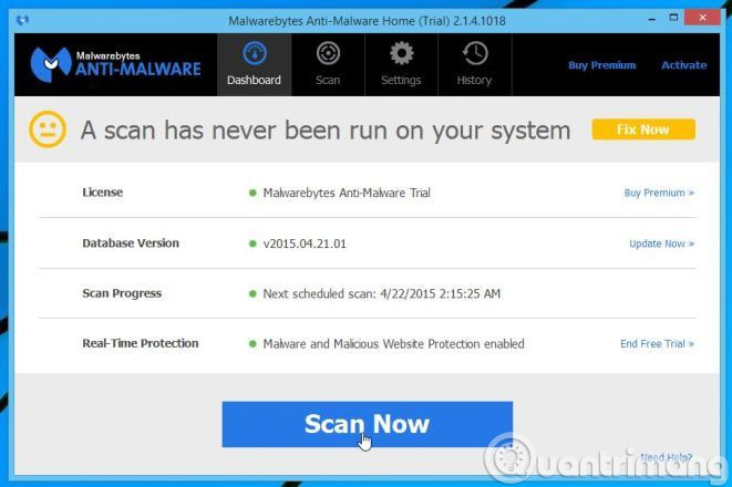 Click Scan Now Click Scan Now