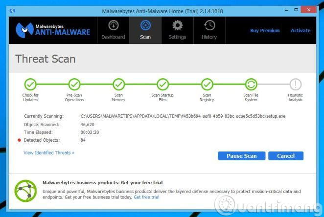 Giao diện Threat Scan Giao diện Threat Scan