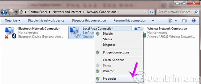 Chọn Properties Chọn Properties