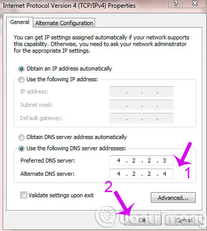 Nhập DNS mới Nhập DNS mới