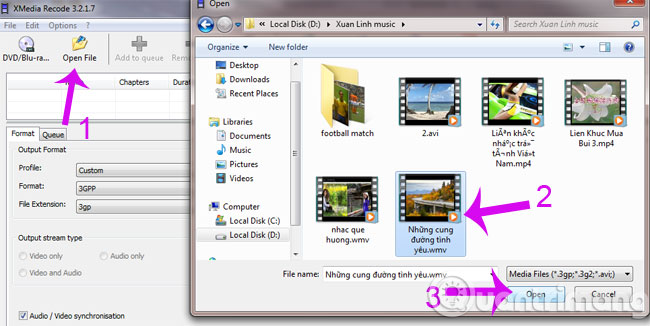 Chọn Open File
