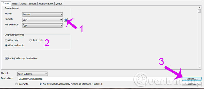 Chọn định dạng đầu ra Chọn định dạng đầu ra