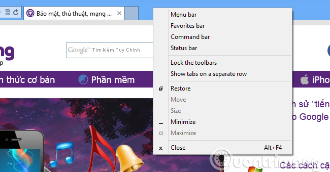 Thủ thuật với IE Thủ thuật trên IE