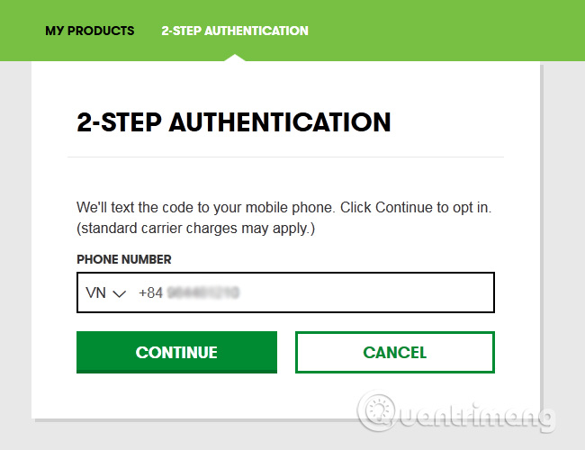 nhập số điện thoại