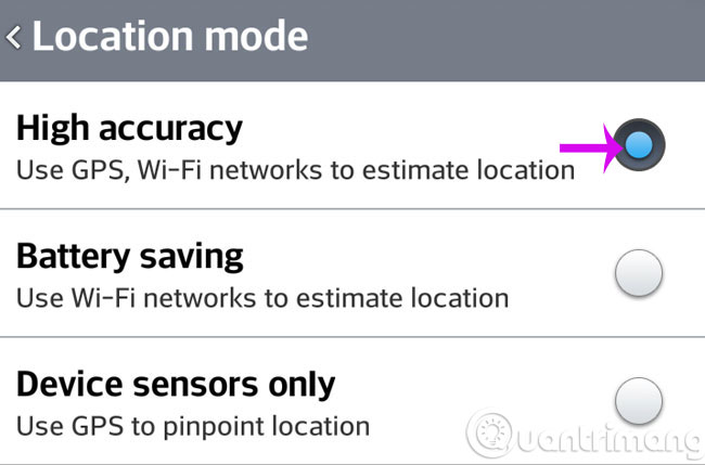 Chọn High Accuracy
