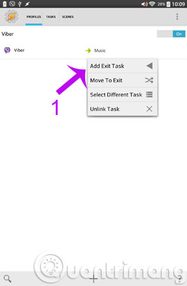 Click Add Exit Task