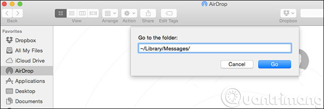 Mở thư mục lưu trữ Message mở mục Message