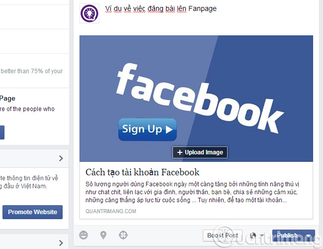 Đăng bài lên Fanpage
