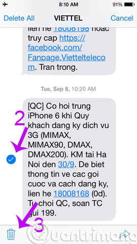 Hướng dẫn xoá tin nhắn trên iPhone