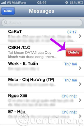 Hướng dẫn xoá tin nhắn trên iPhone
