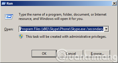 Gõ lệnh vào phần Run