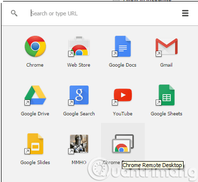Mở Chrome App Launcher
