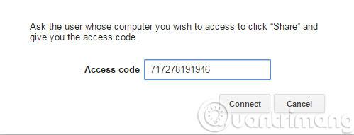 Nhập code vào phần Access code