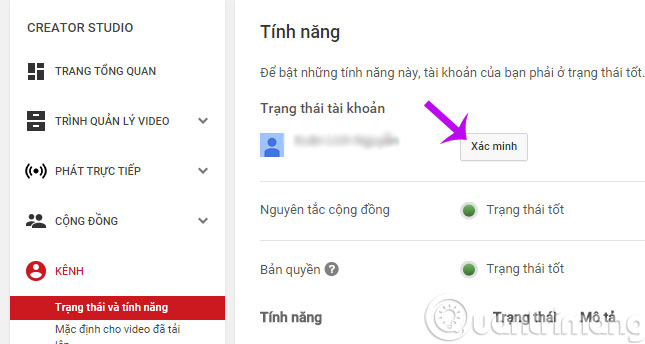 Click Xác minh