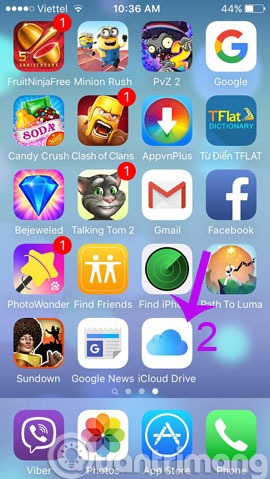 Hiện iCloud Drive ngoài màn hình