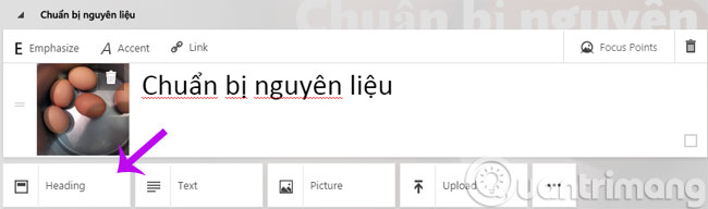 Tạo heading Tạo heading