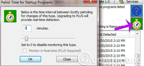 Điều chỉnh thời gian giám sát