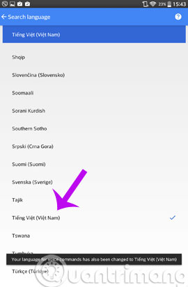 Sử dụng Google Now tìm kiếm giọng nói tiếng Việt