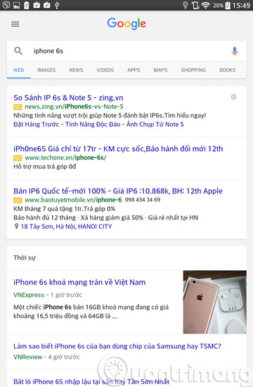 Sử dụng Google Now tìm kiếm giọng nói tiếng Việt
