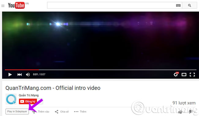 Click Play in SidePlayer