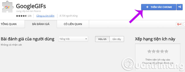 Cài thêm tiện ích GoogleGIFs
