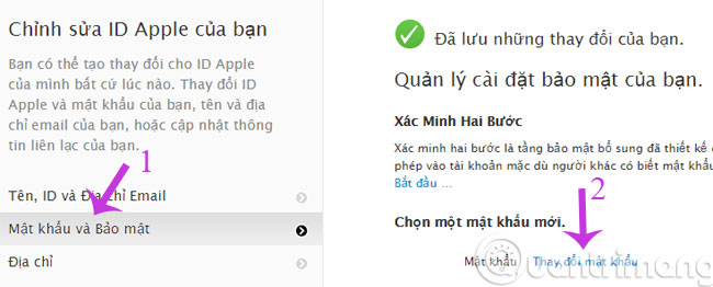 Đổi mật khẩu iCloud như thế nào?
