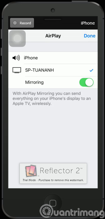 Trình chiếu, quay màn hình iPhone trên máy tính