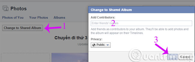 Chia sẻ album ảnh