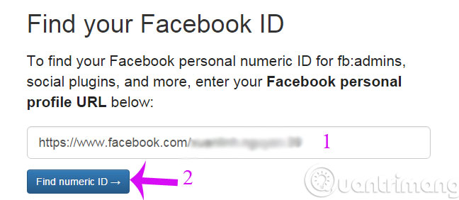 Click Find Numeric ID