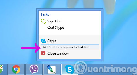 Pin this program to taskbar