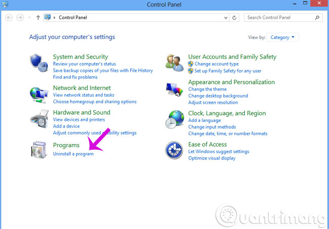 Uninstall a program