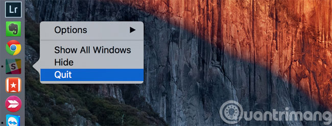 Tắt hản ứng dụng không dùng đến