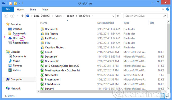Biểu tượng OneDrive trong File Explorer Biểu tượng OneDrive trong File Explorer