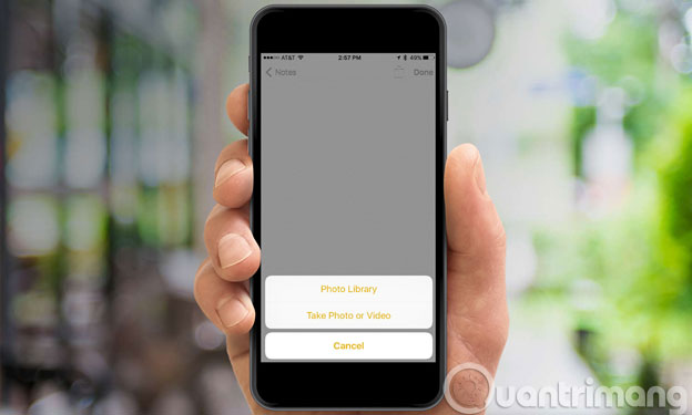 Chèn ảnh và bản vẽ vào ghi chú trên iOS 9