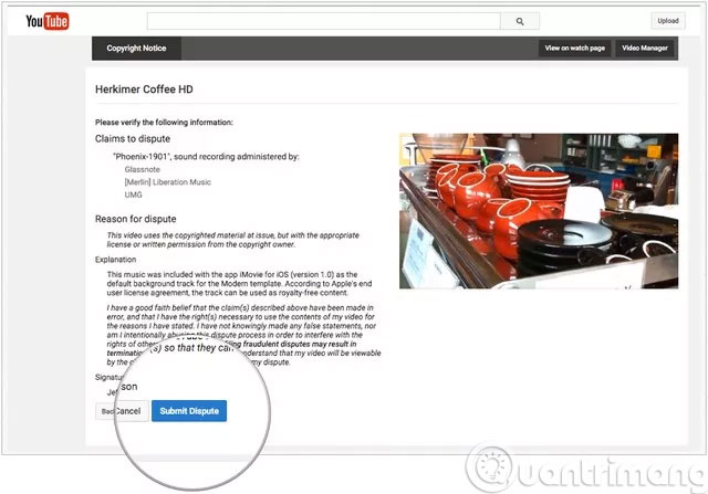 Click Submit Dispute Click Submit Dispute