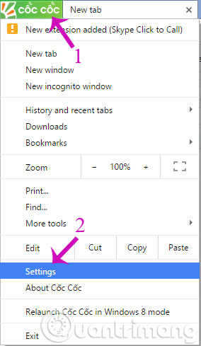 Click Settings Click Settings