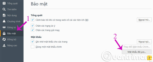 Mật khẩu đã lưu Mật khẩu đã lưu