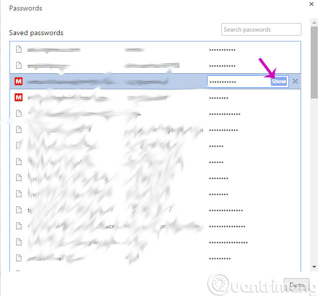 Nhấn Show để xem mật khẩu Nhấn Show để xem mật khẩu