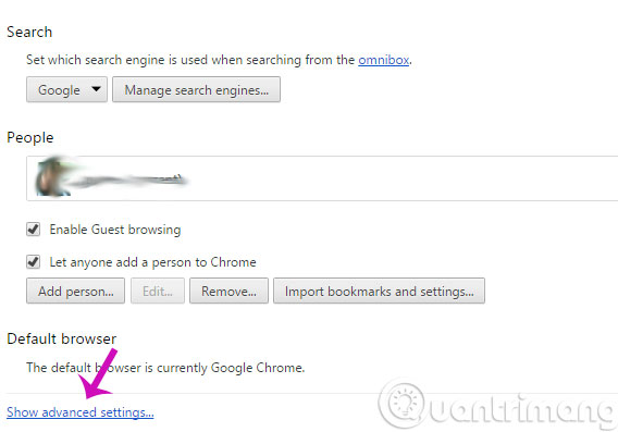 Show advanced settings... Show advanced settings...