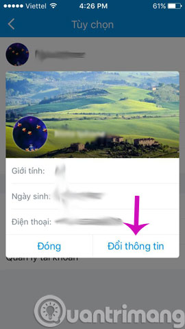 Đổi thông tin