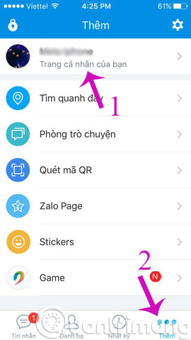 Vào trang cá nhân