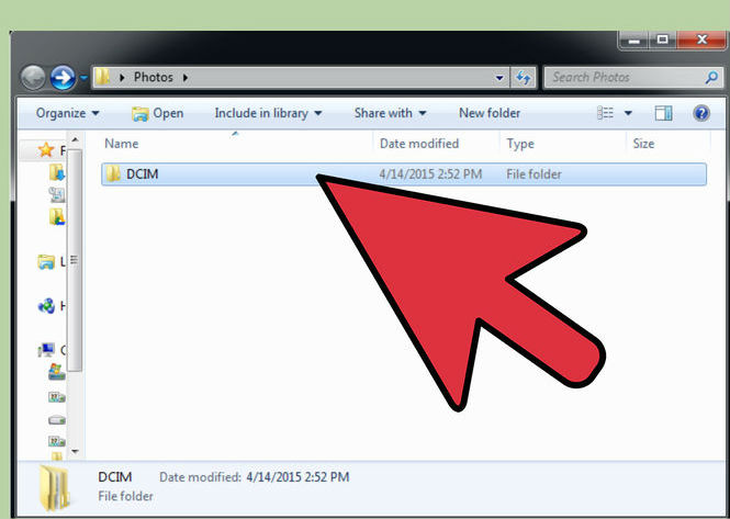 Click vào thư mục DCIM