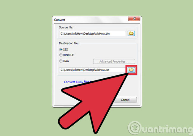 Tạo tập tin đích đến ISO Tạo tập tin đích đến ISO