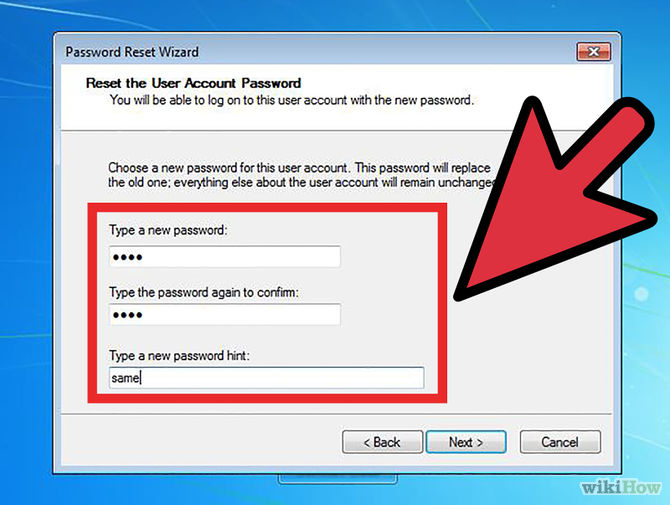 Gõ mật khẩu mới và hoàn thành thiết lập