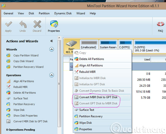 Sử dụng MiniTool Partition Wizard Sử dụng MiniTool Partition Wizard