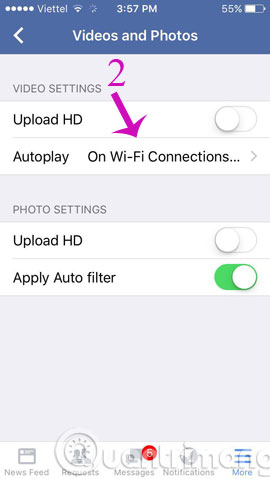 Chuyển chế độ ở mục Autoplay
